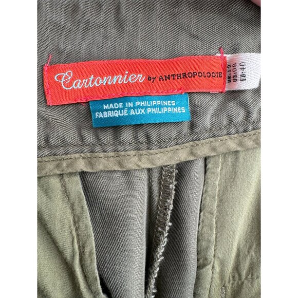 Cartonnier Anthropologie Pleated Pants Women's Size 8 Green - Picture 7 of 12